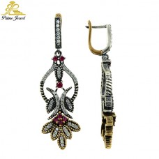 Gümüş Otantik Taşlı Küpe